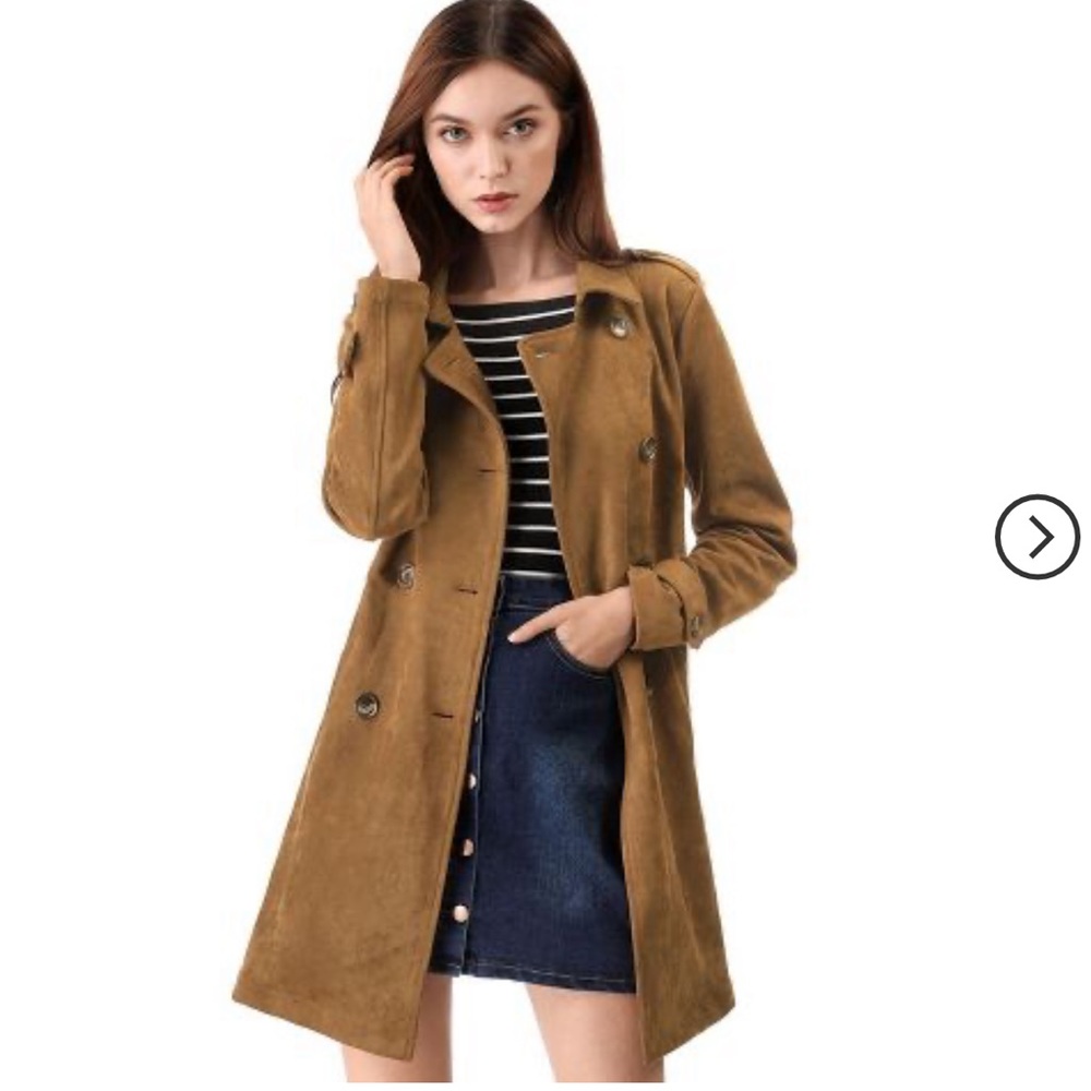 Suede trench coat size L